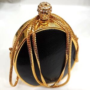 Elegant Black and Gold Evening Clutch
